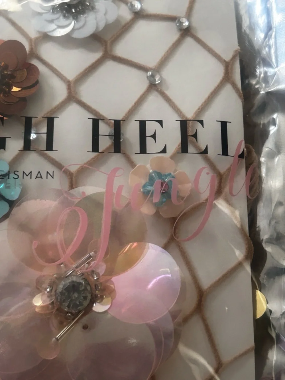 NWT Free people high heel jungle 3D floral fish net tights one size Celebration